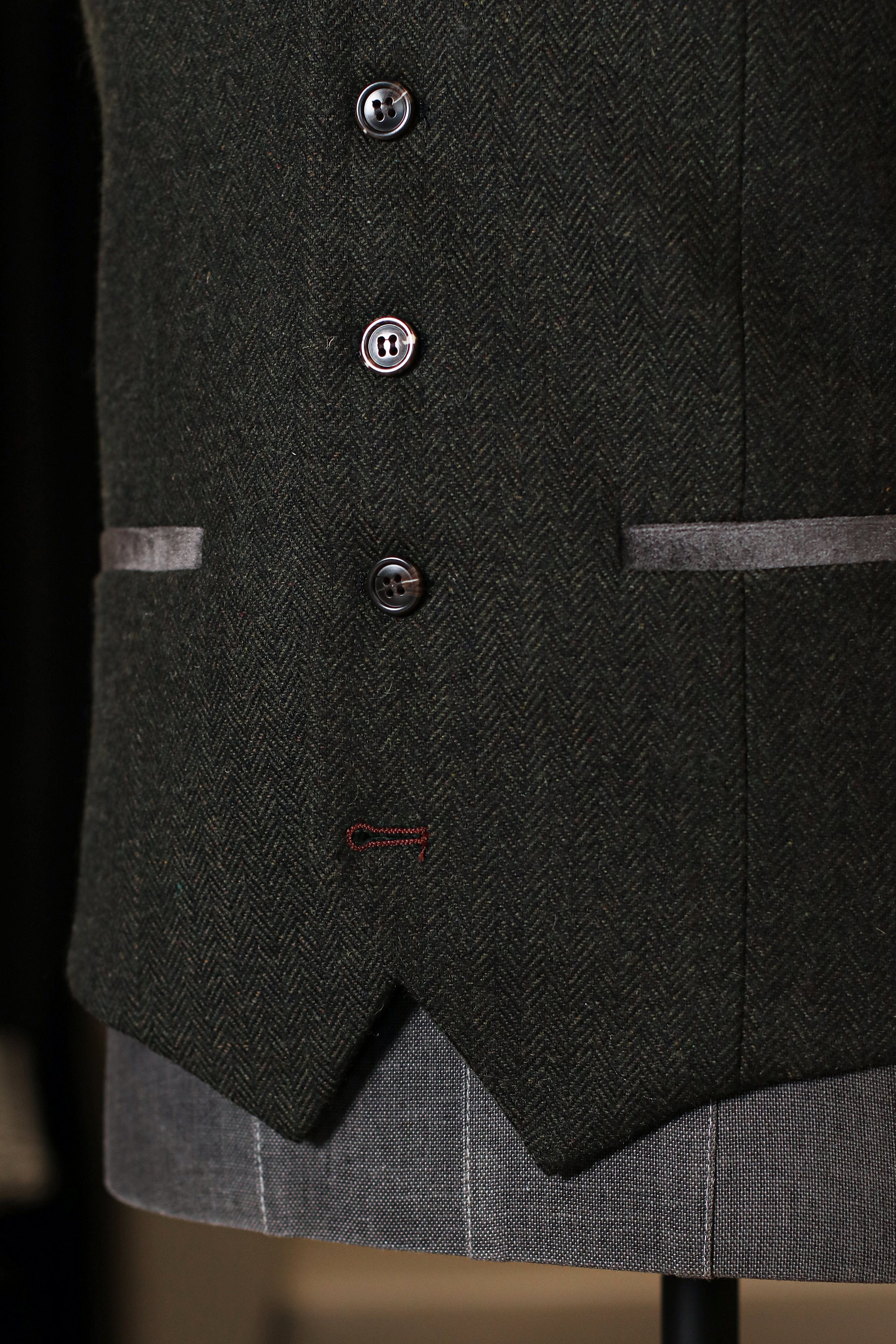 CASTLESON Chief – Gilet Tweed Verde Oliva