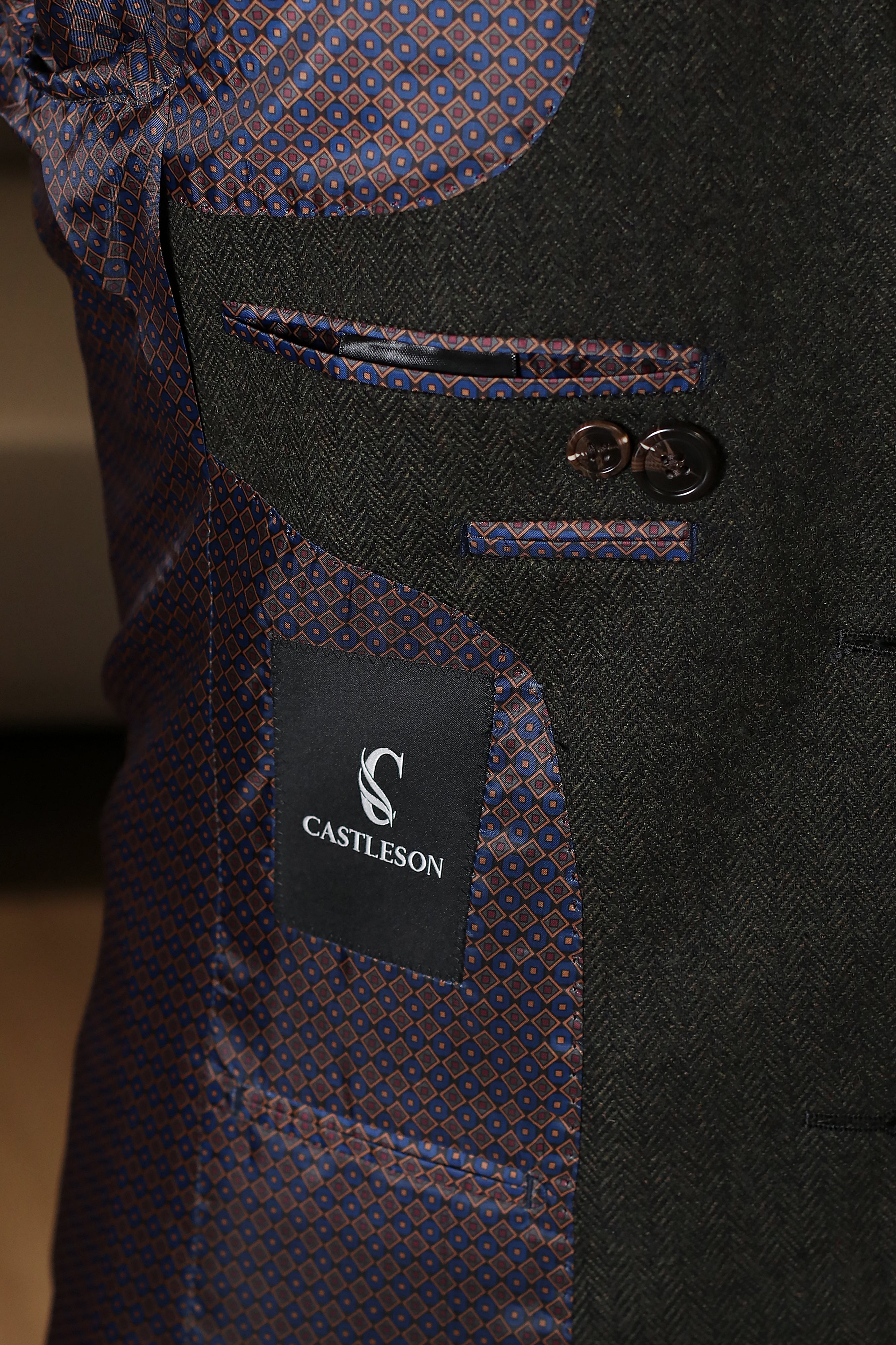 CASTLESON Chief – Giacca Tweed Verde Oliva