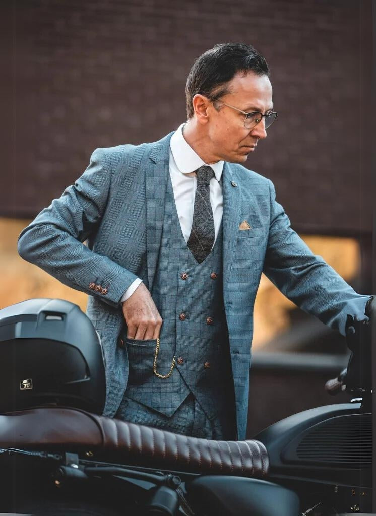 Marc Darcy – Giacca George Azzurro Chiaro a Quadri