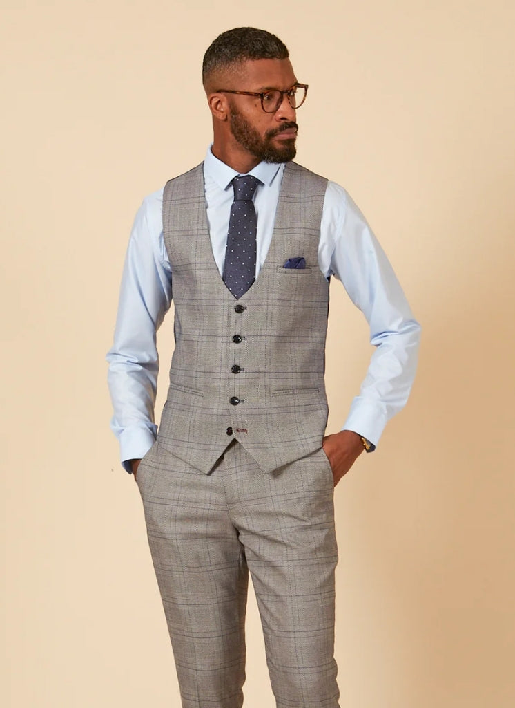 Marc Darcy – Gilet Jerry Quadri Grigio