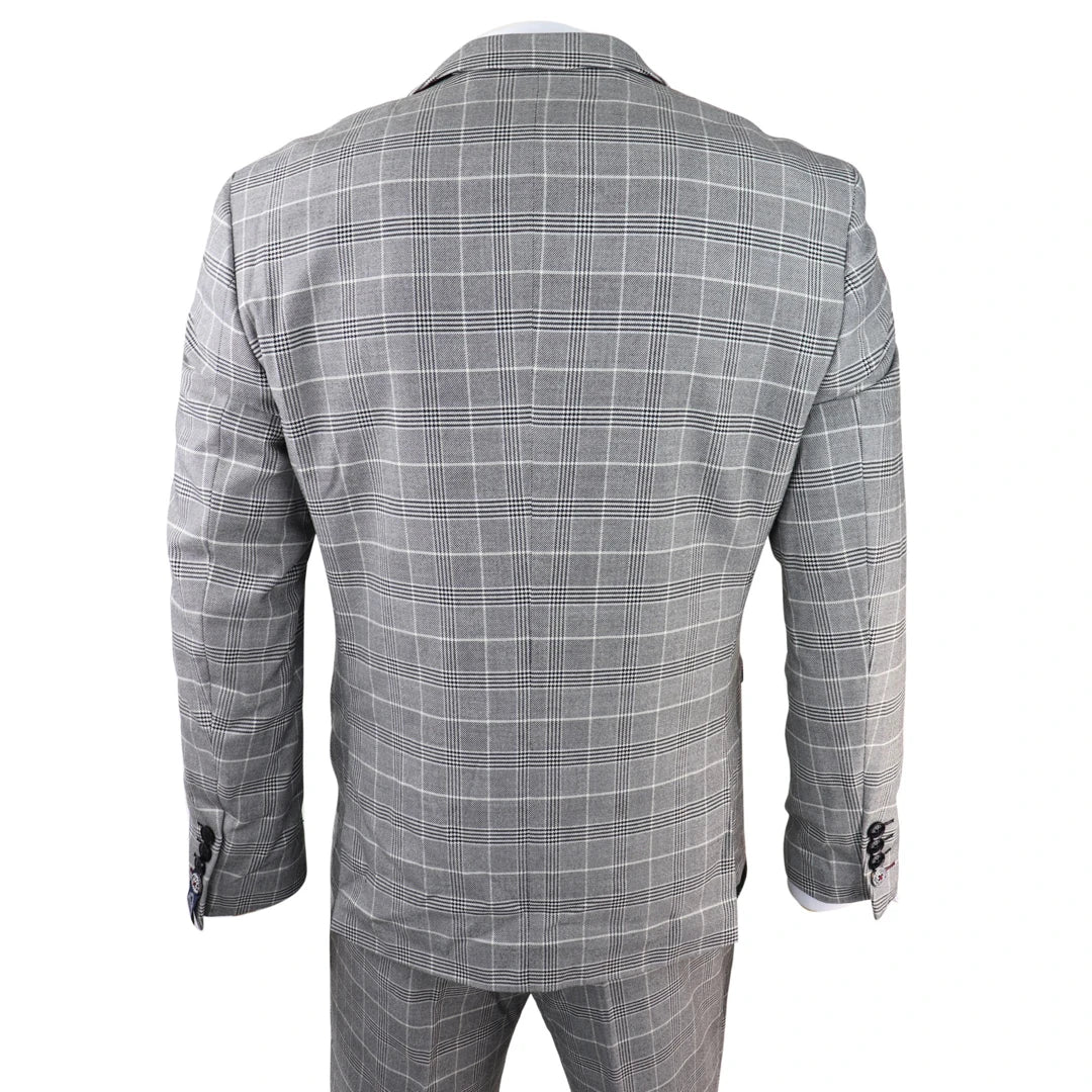 Completo Uomo a Quadri 3 Pezzi - Ross Grey Check