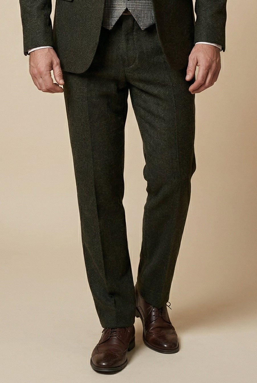 CASTLESON Chief – Pantaloni Tweed Verde Oliva
