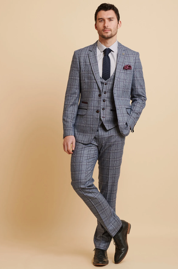 Completo blu a quadri - Abbott Blue Tweed Check