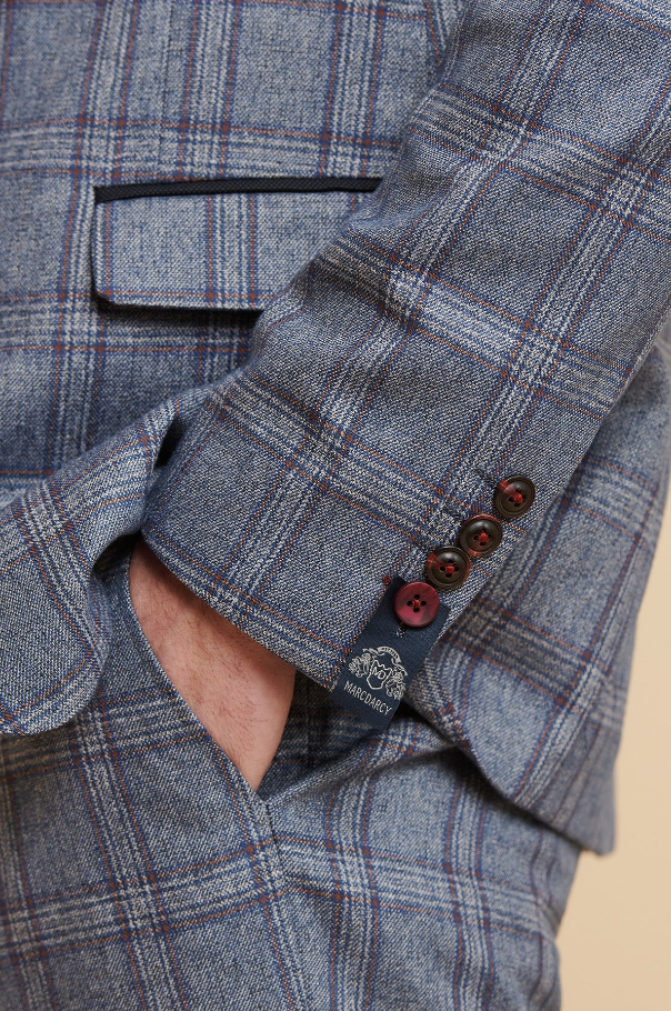 Completo blu a quadri - Abbott Blue Tweed Check