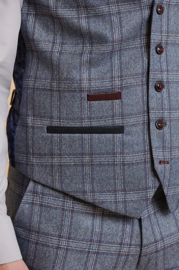 Completo blu a quadri - Abbott Blue Tweed Check