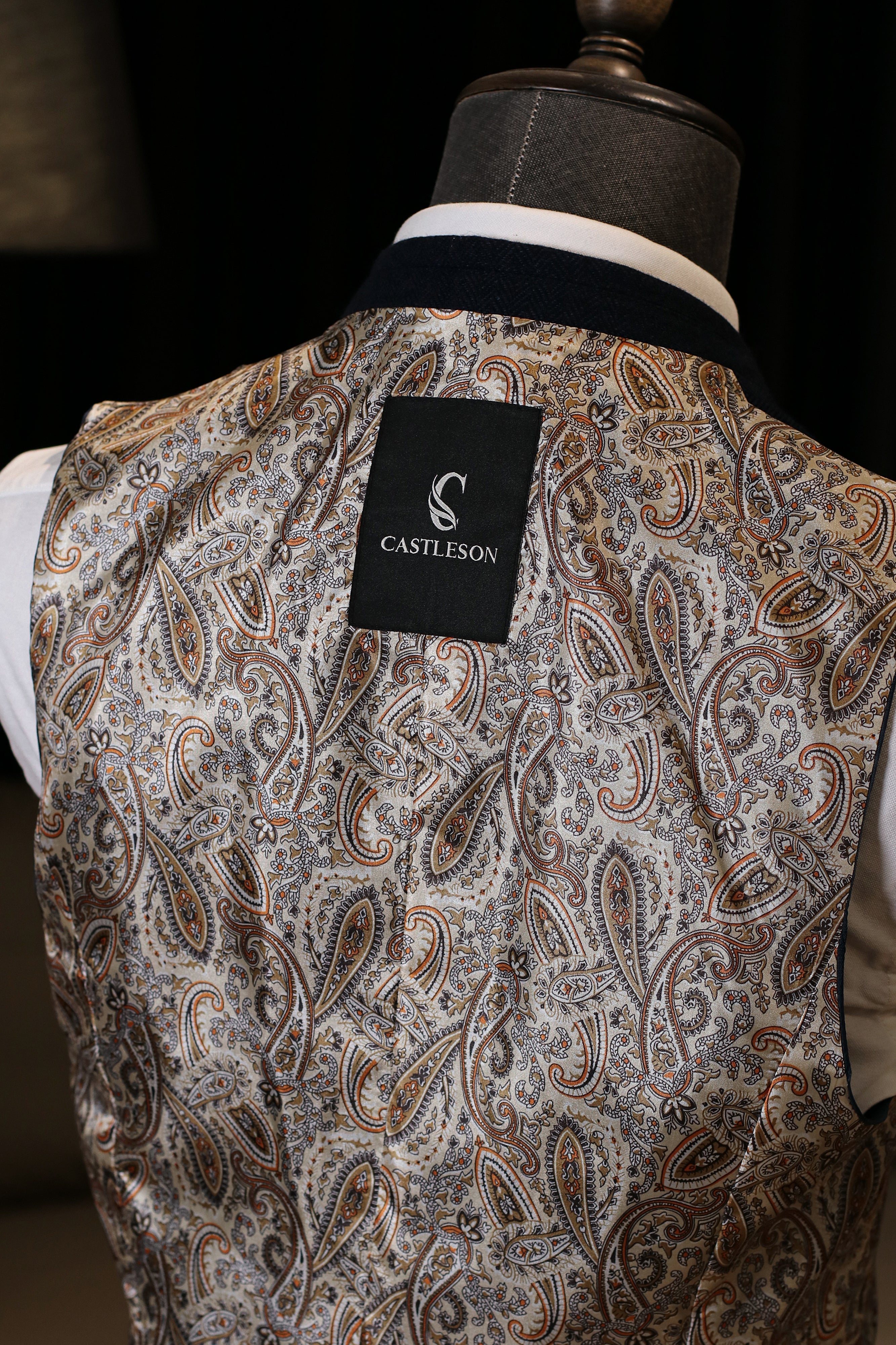 CASTLESON – Gilet Chief Tweed Blu Navy