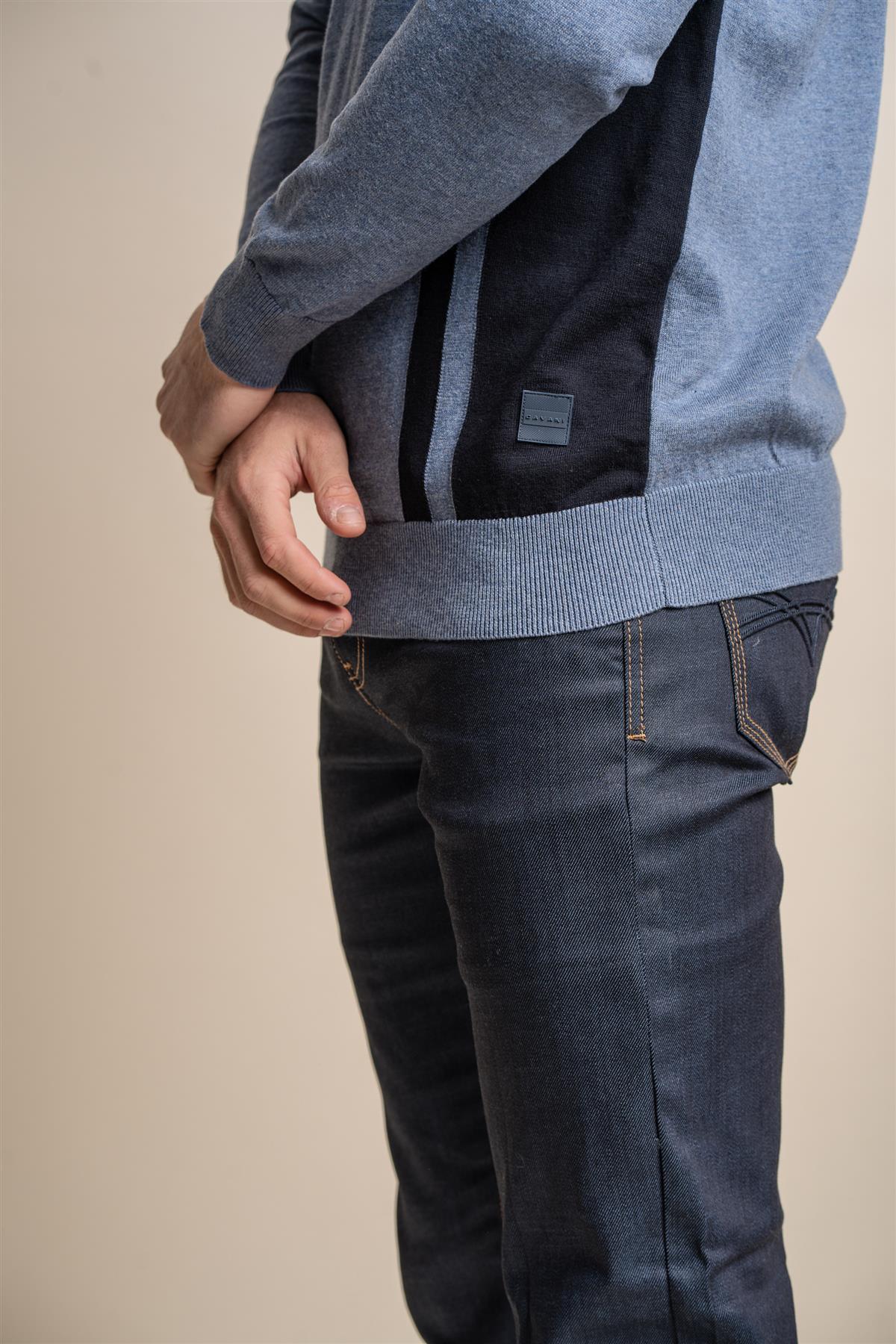 Diablo Azzurro Aviazione - Pullover da uomo con zip - Cavani