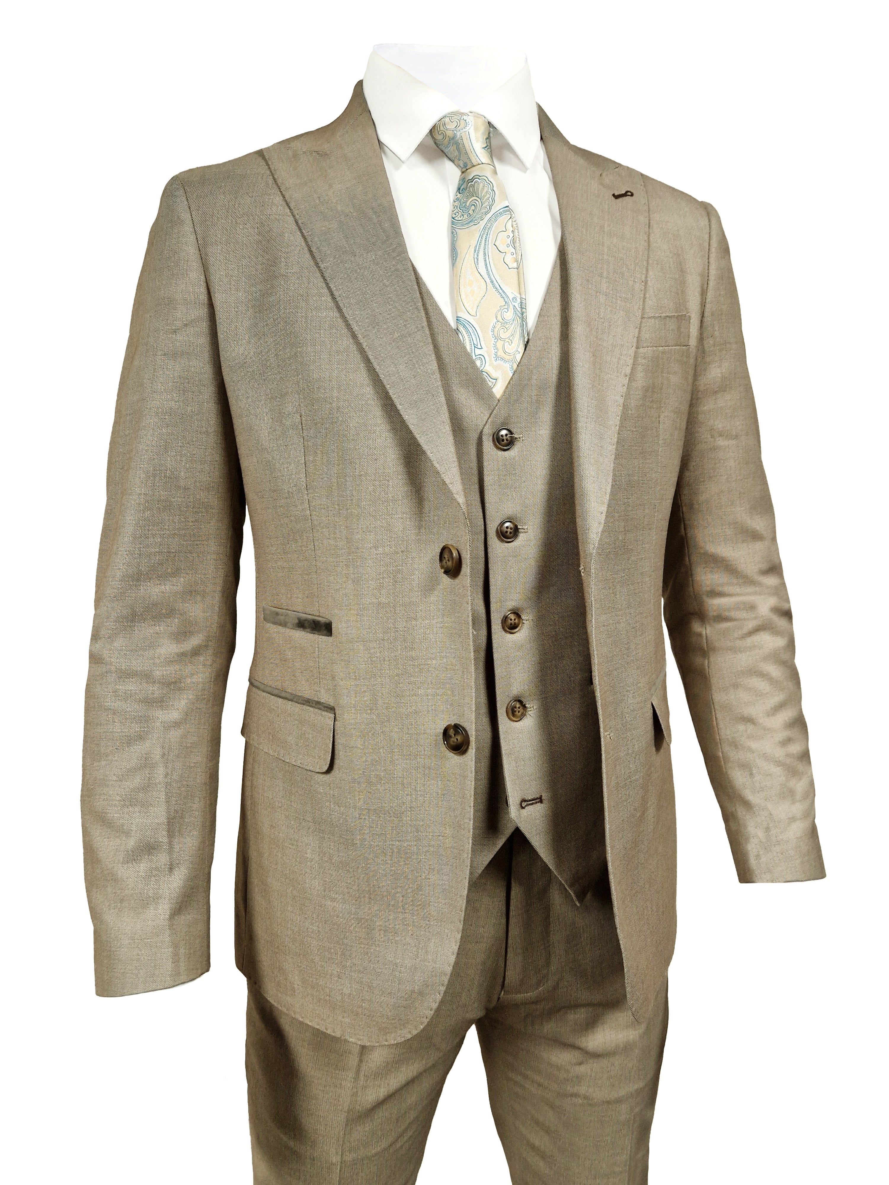 TAVERNY Major - Completo Da Uomo Tre Pezzi Beige