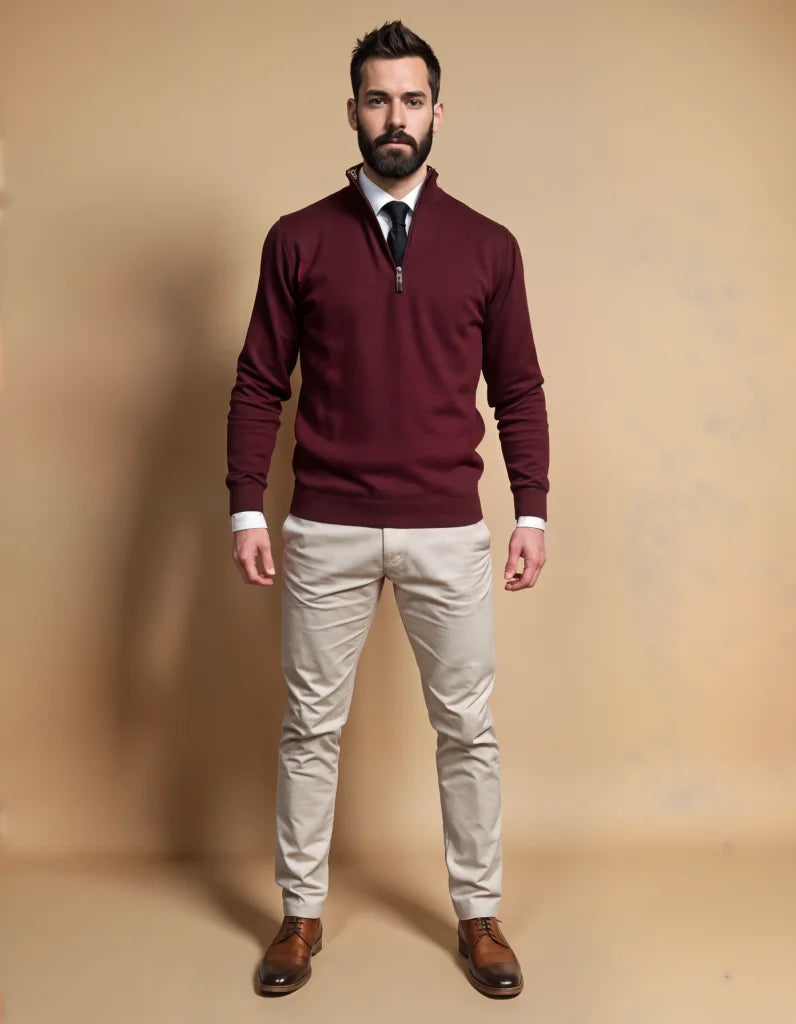 Outfit business casual - Raffinata eleganza borgogna mix & match