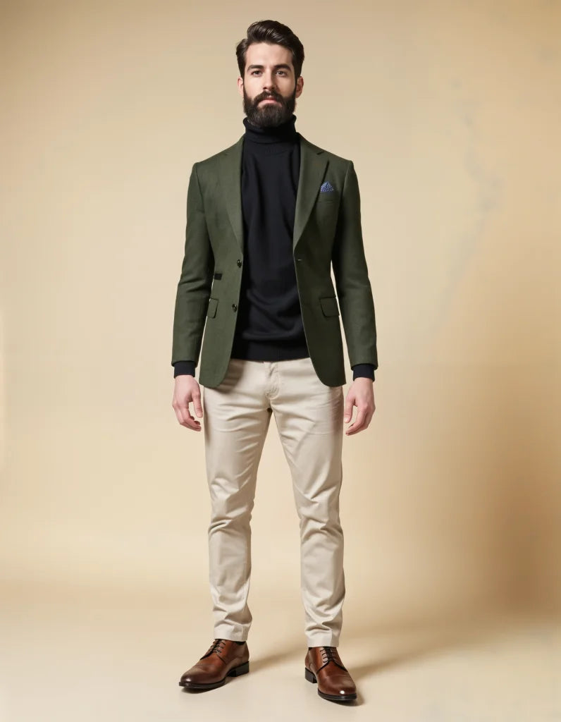 Outfit business casual - Raffinato contrasto verde e nero