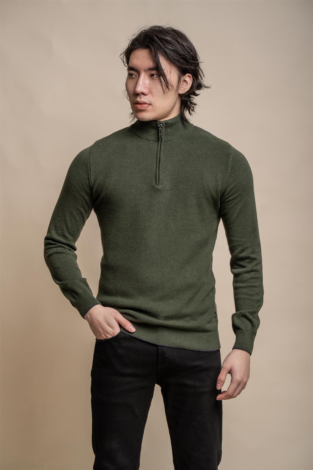Kyle Blu Navy - Pullover da uomo con zip - Cavani