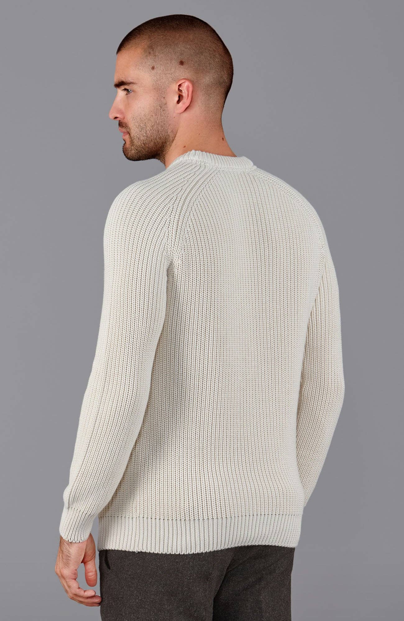 Maglione da uomo in cotone a coste da pescatore