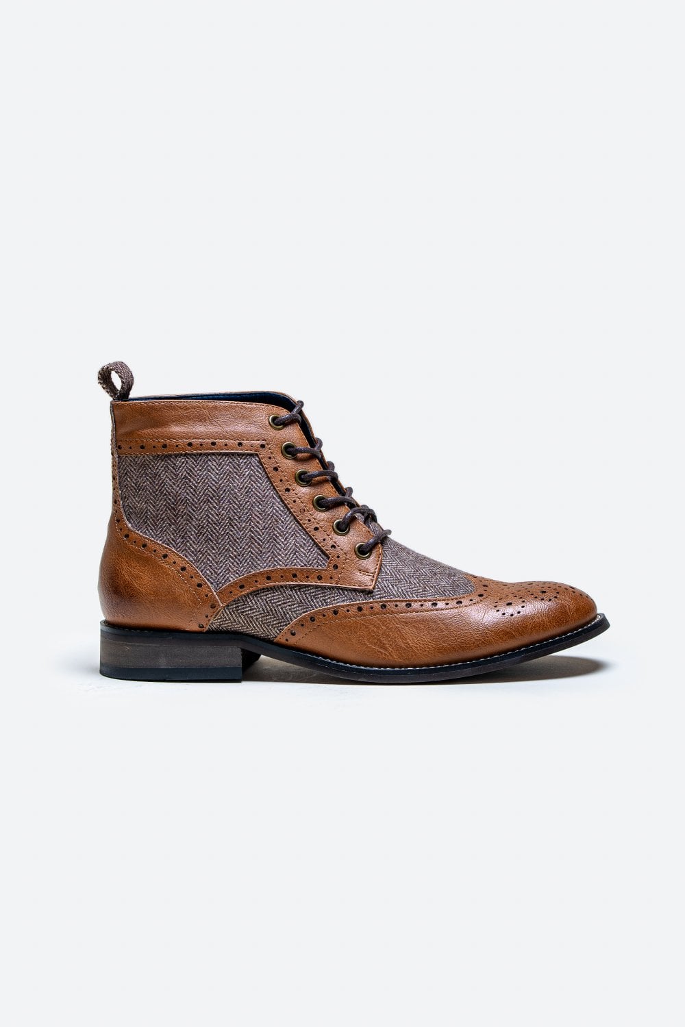 Stivaletti in tweed marrone chiaro | Cavani Jones Tan