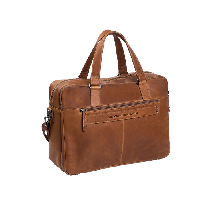 Borsa per laptop in pelle - The Chesterfield Brand Misha cognac