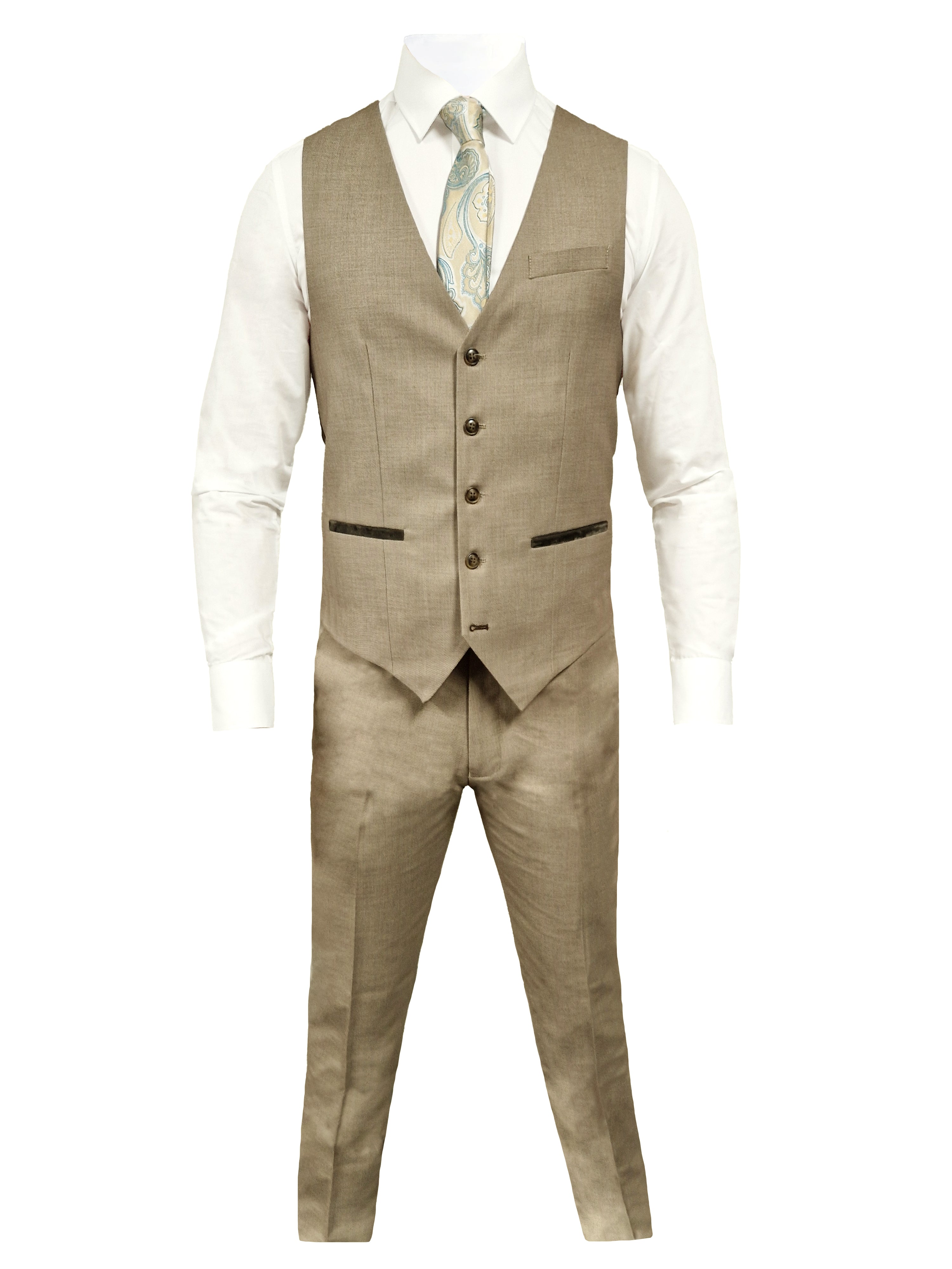 TAVERNY Major - Completo Da Uomo Tre Pezzi Beige