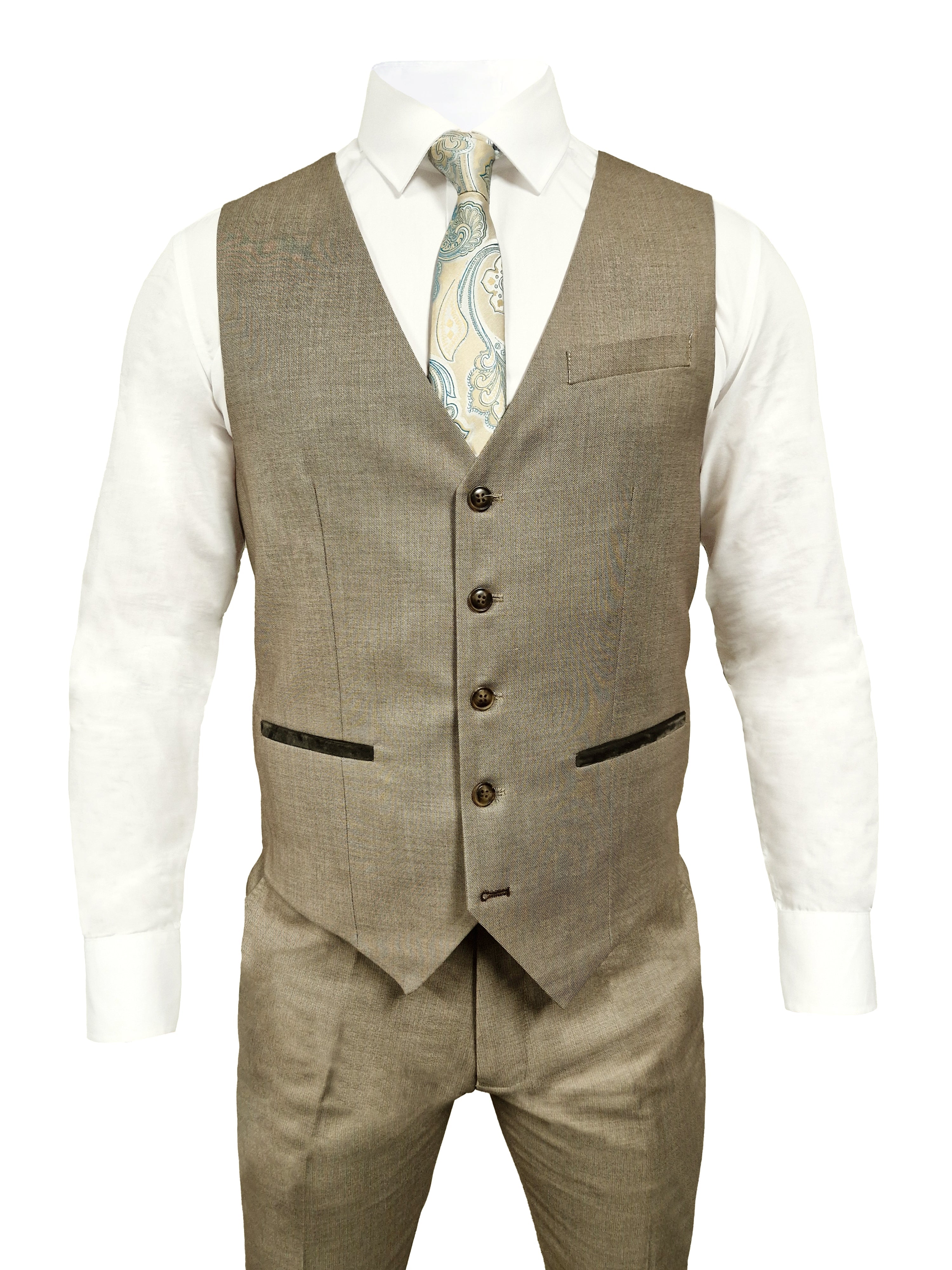 TAVERNY Major - Completo Da Uomo Tre Pezzi Beige