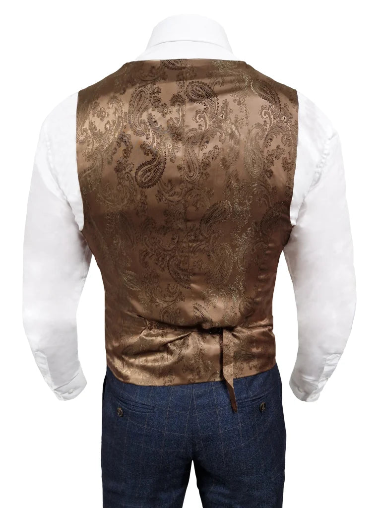 TAVERNY – Gilet Admiral Quadri Blu Navy