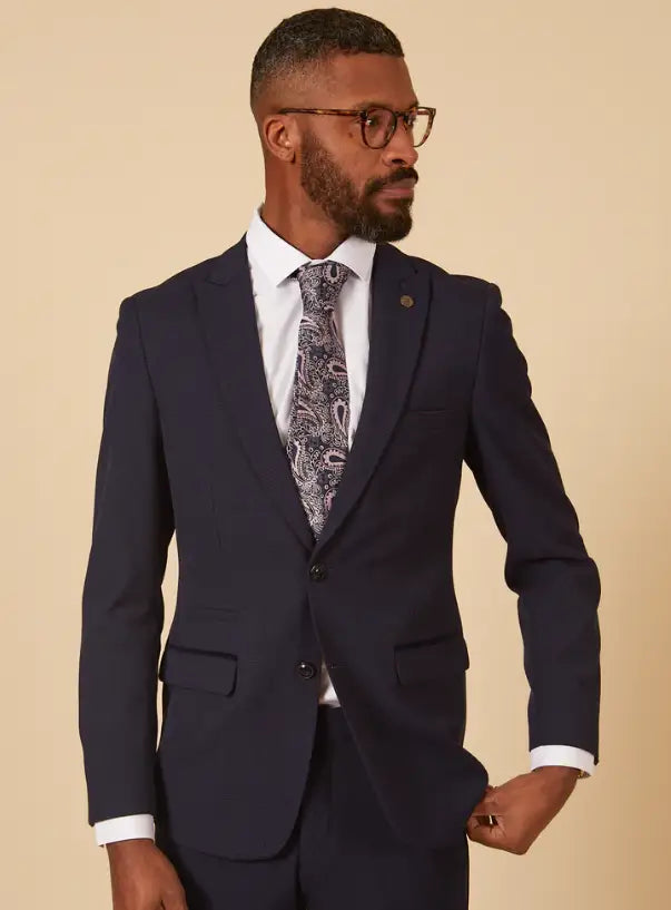 Completo da uomo blu scuro a due pezzi a quadri - Completo Bromley Navy