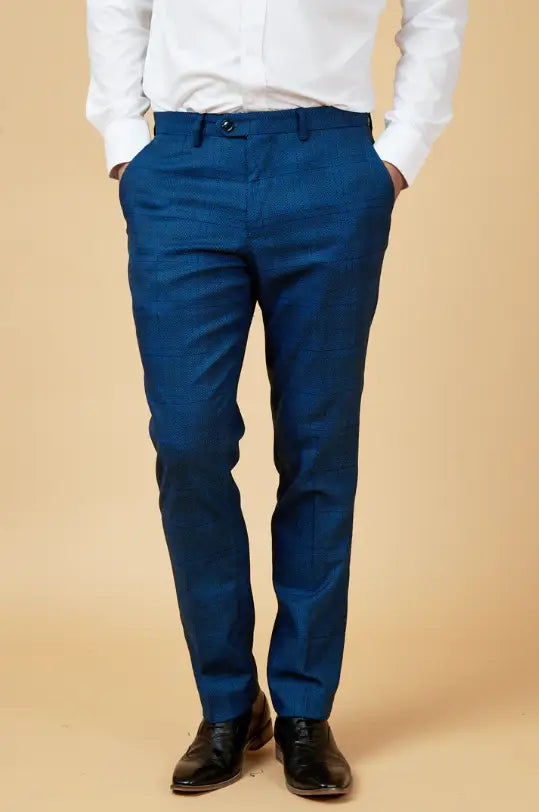 Abito blu navy da uomo - completo Jerry blu a quadri 2 pezzi