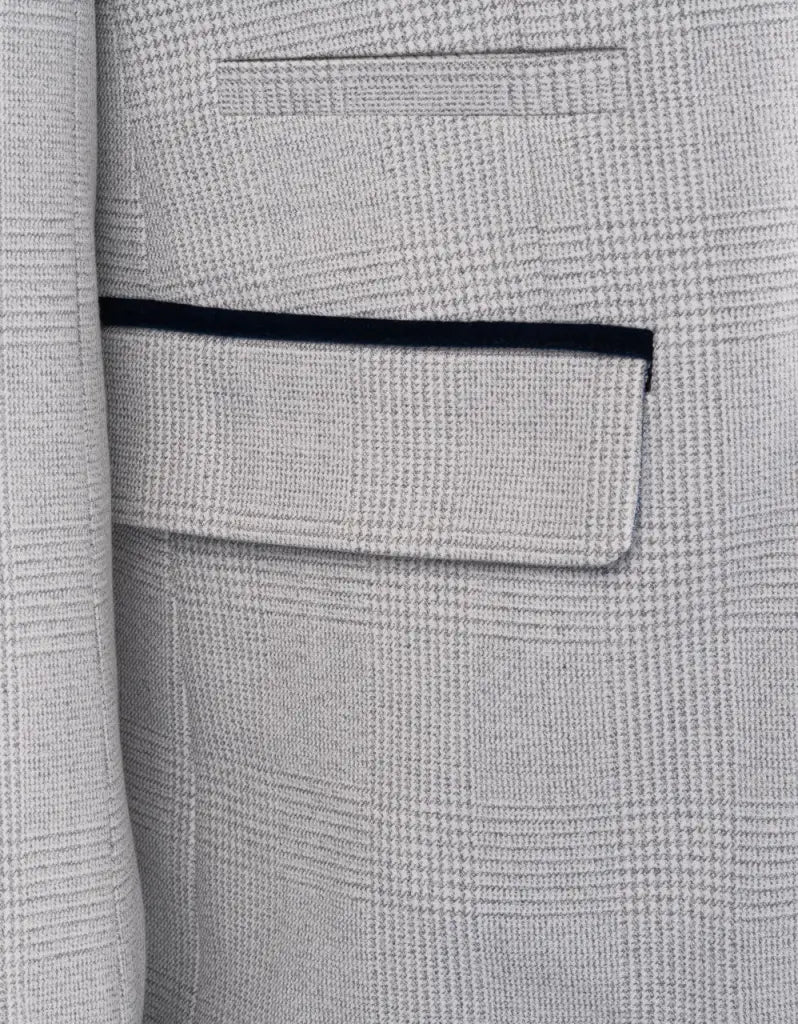 Abito da uomo bianco a quadri - Marc Darcy 2 pezzi Bromley Stone Suit