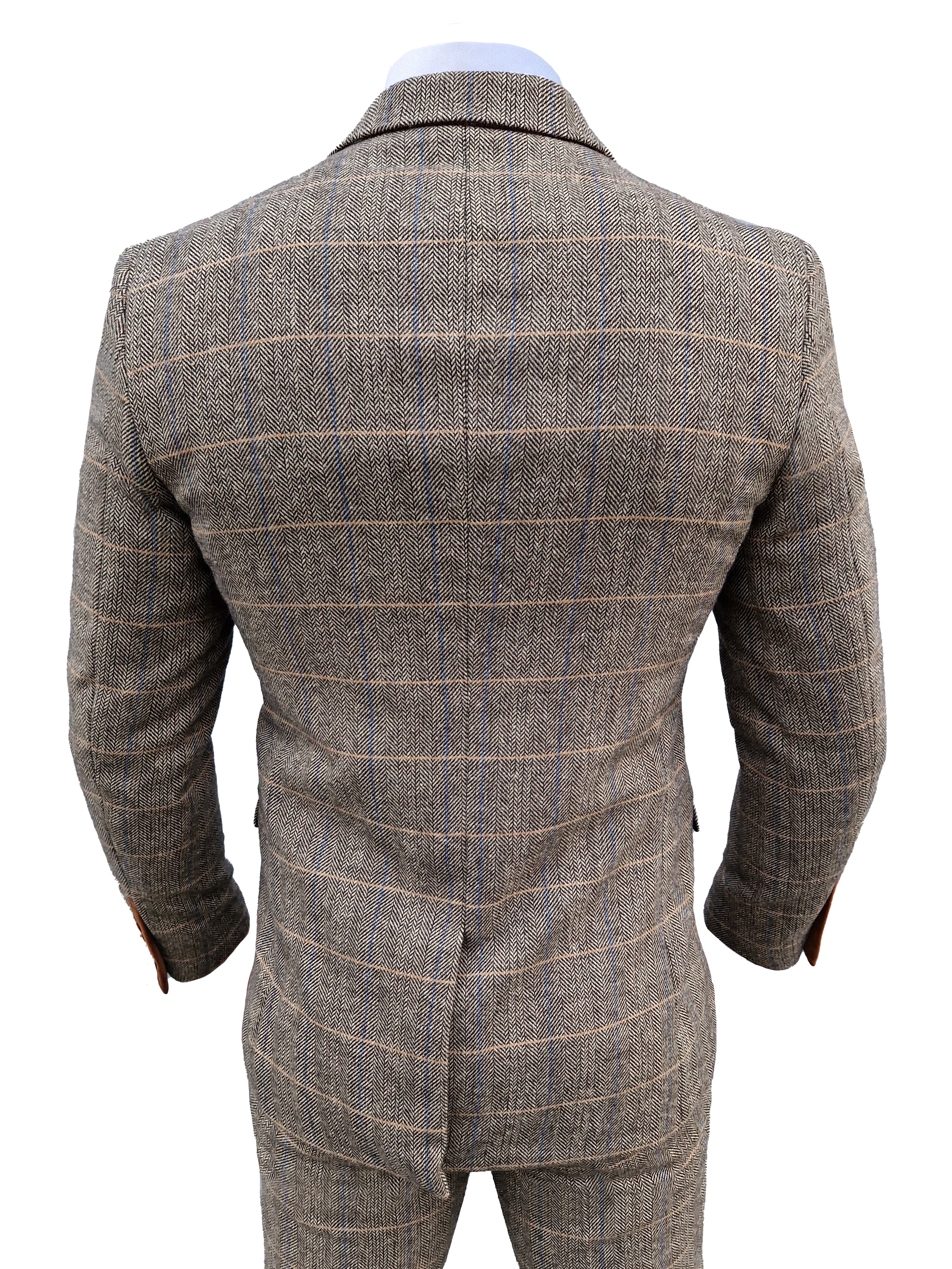 Completo da uomo a tre pezzi Marc Darcy Herringbone brown - Mix and Match