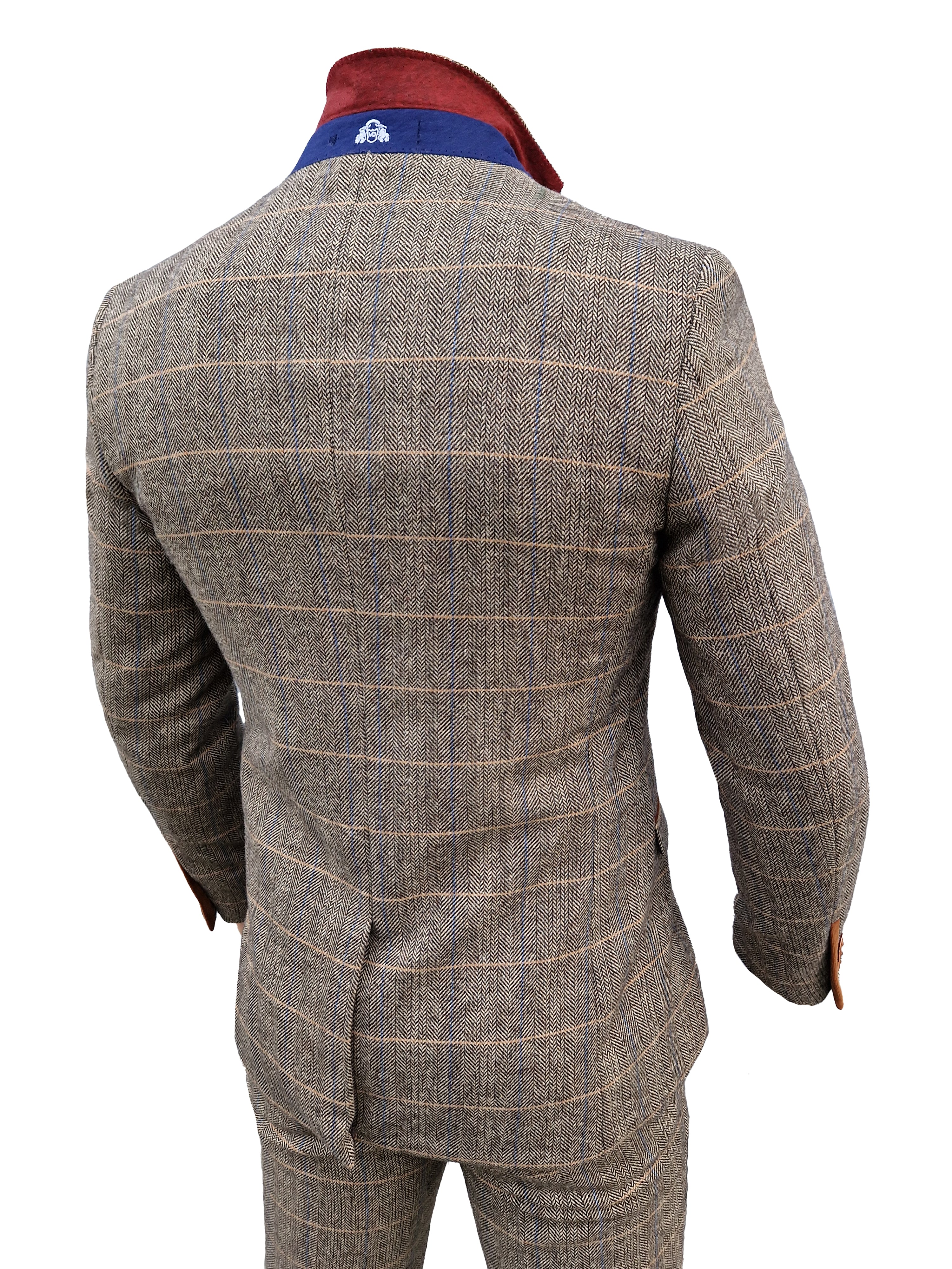 Completo da uomo a tre pezzi Marc Darcy Herringbone brown - Mix and Match