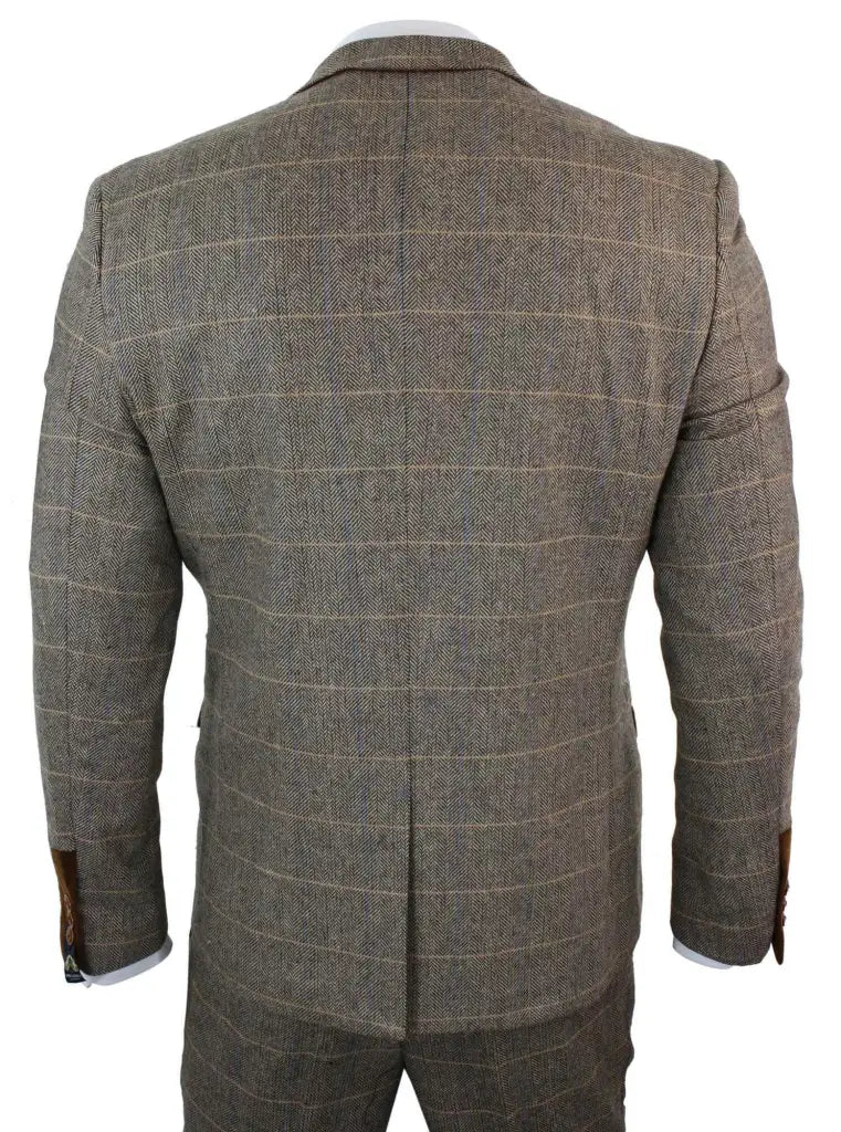 Completo da uomo a tre pezzi Herringbone Brown/Navy - Mix & Match