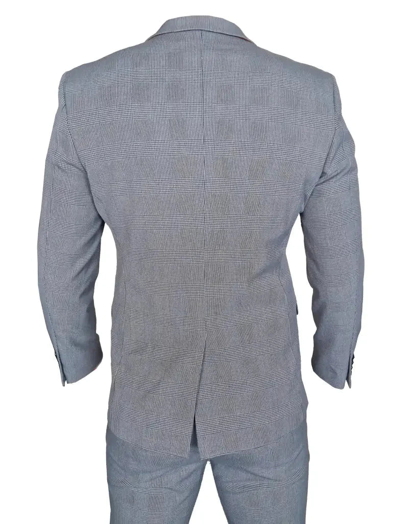 Completo uomo a tre pezzi a quadri leggero - Bromley sky suit