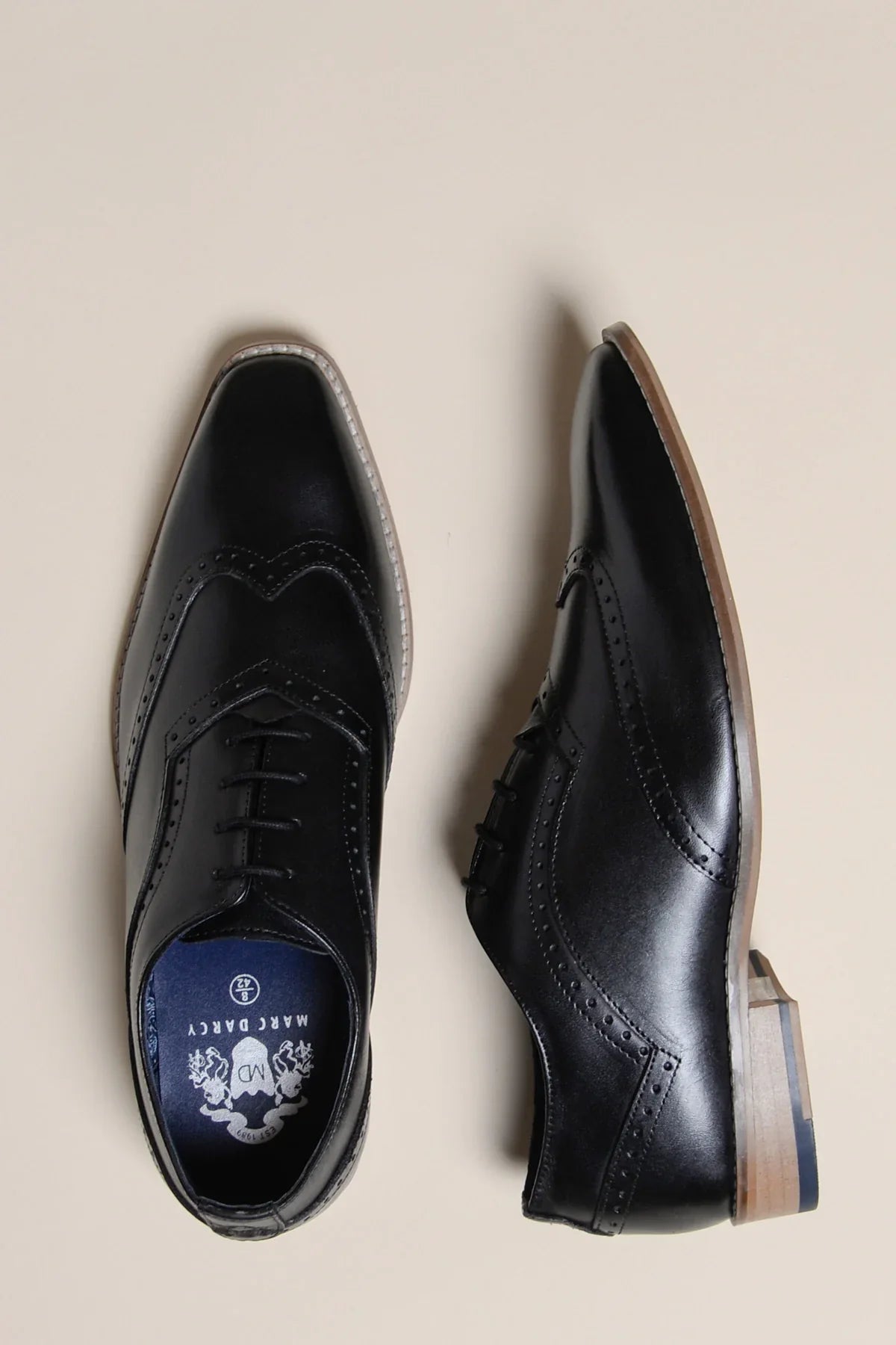 Scarpe in Pelle Nere, Marc Darcy Dawson - Wingtip brogue