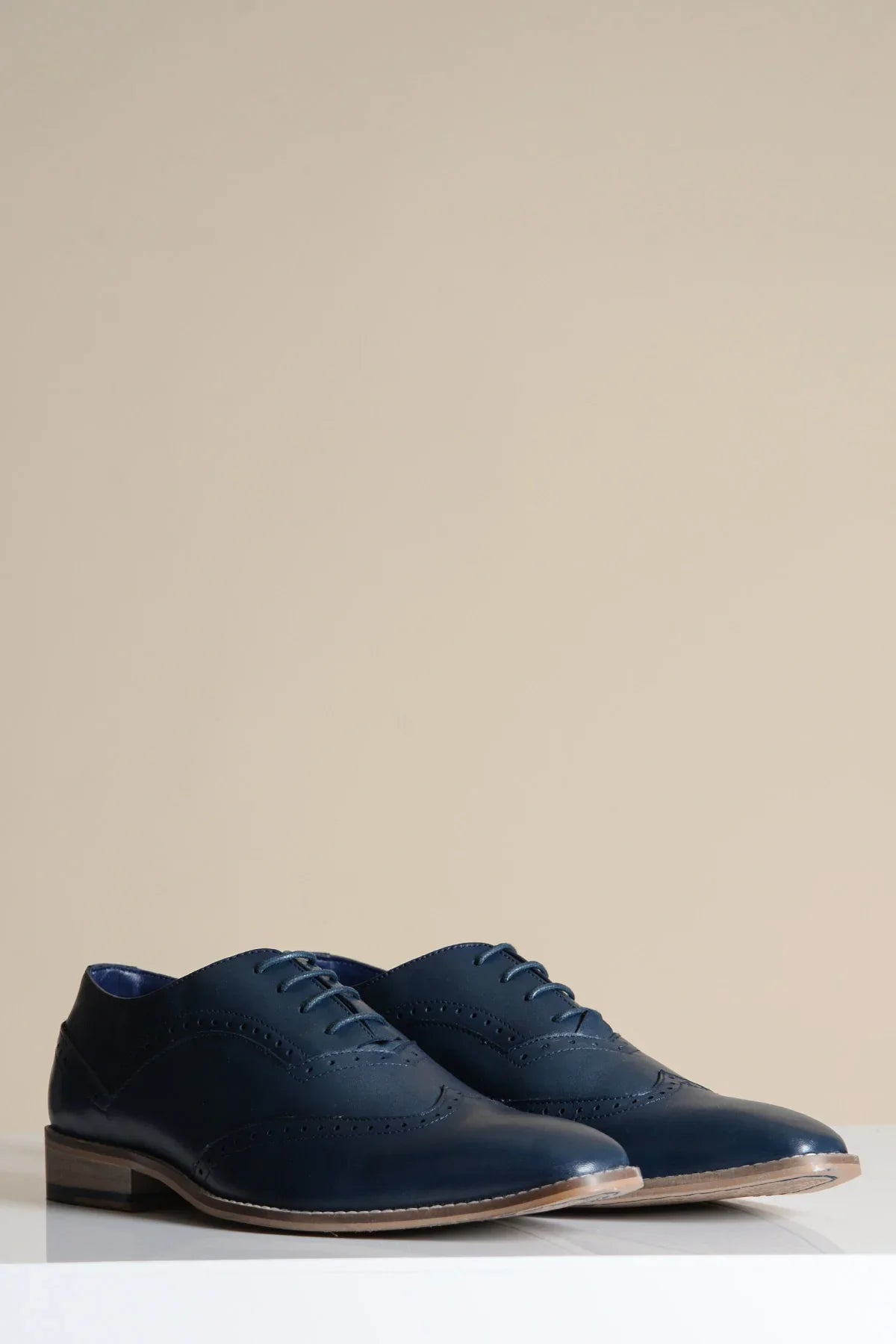 Scarpe in pelle blu navy, Marc Darcy Dawson - Brogue a punta alata