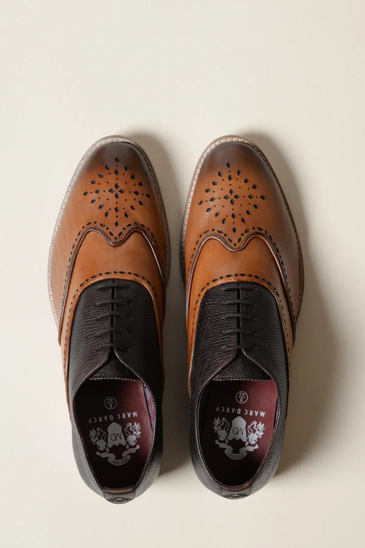 Scarpe in pelle marrone, Marc Darcy Ryan - Wingtip brogue