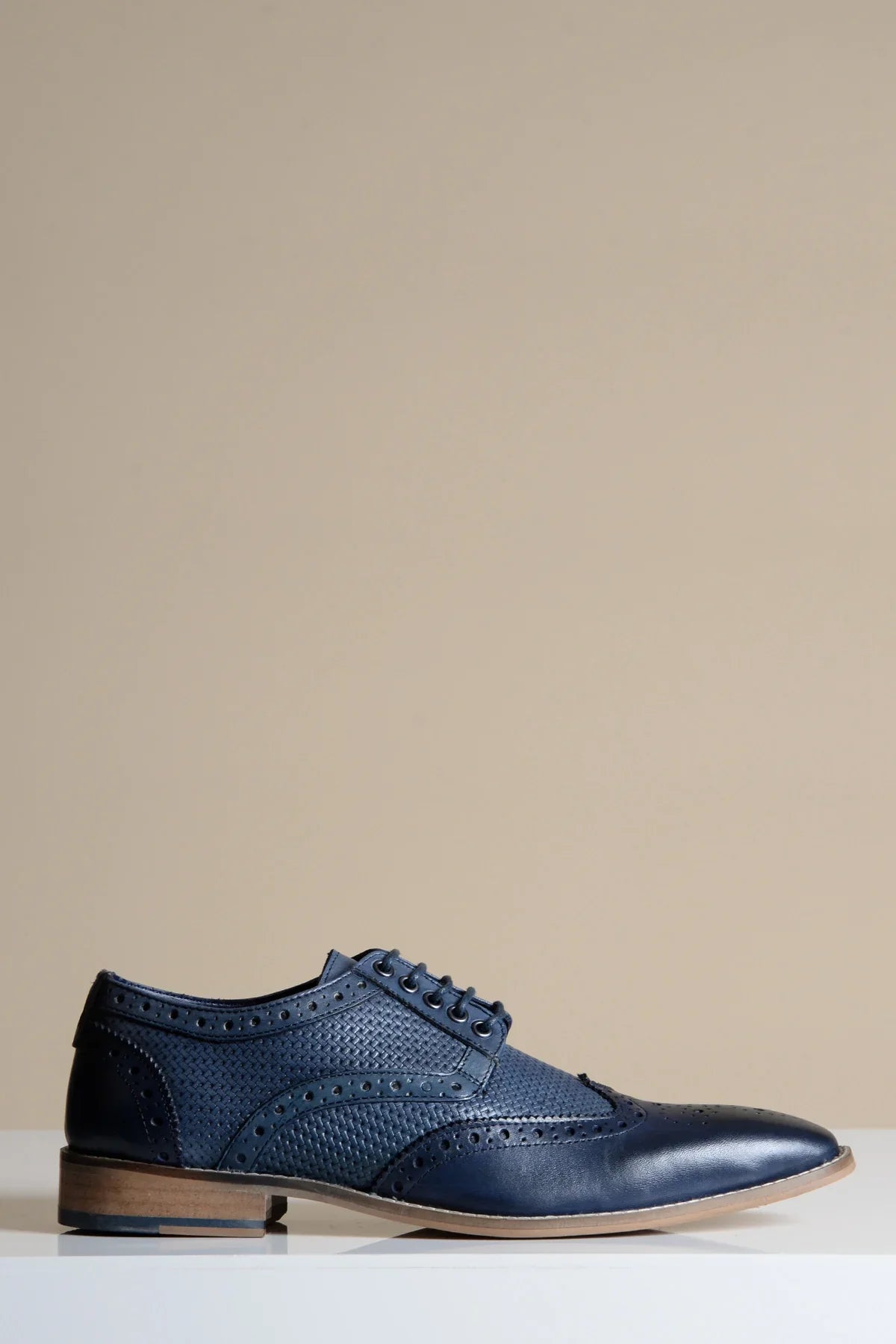 Scarpe in pelle blu navy, Marc Darcy Brandon - Brogue a punta alata