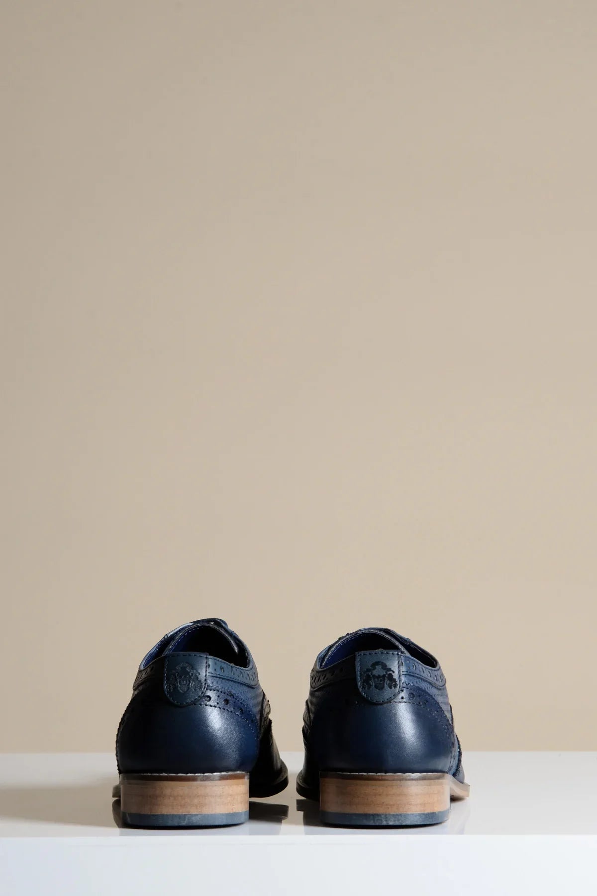 Scarpe in pelle blu navy, Marc Darcy Brandon - Brogue a punta alata