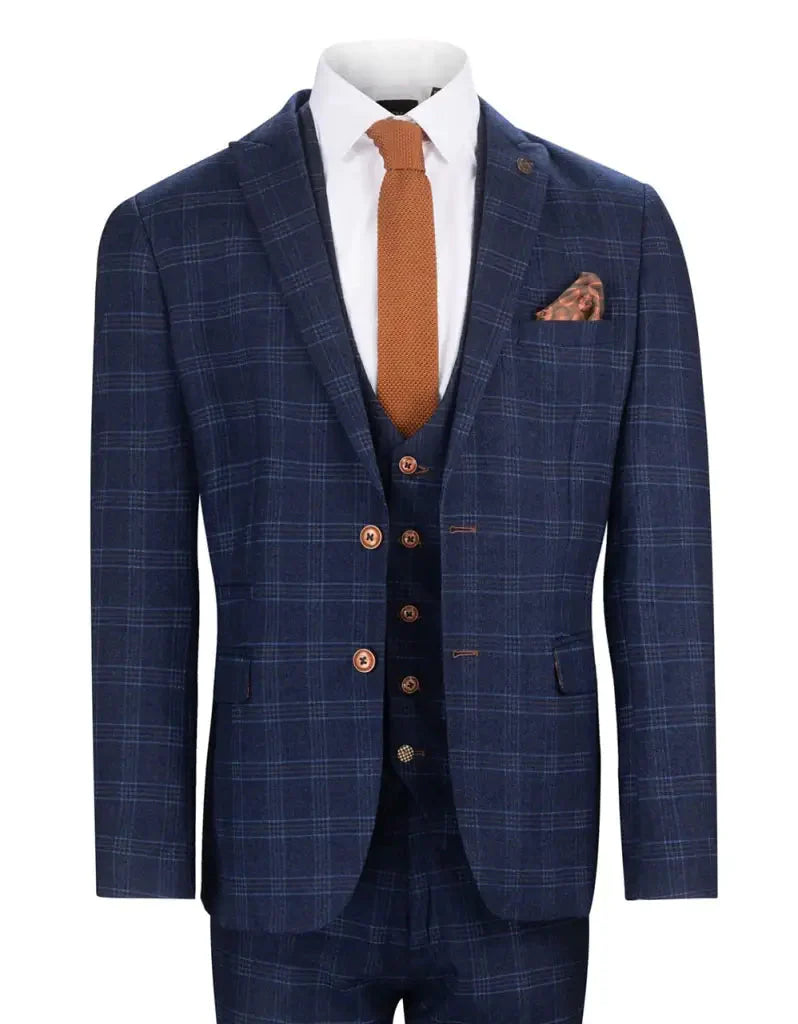 Abito blu a quadri - Chigwell tweedsuit