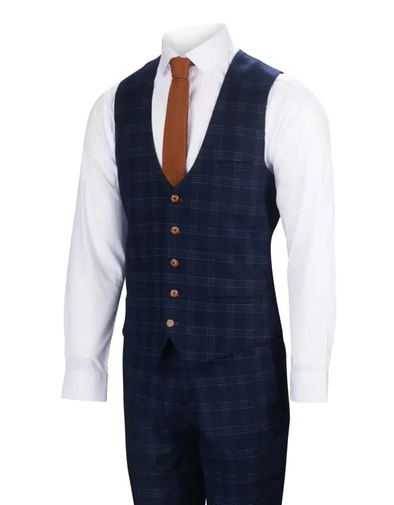 Abito blu a quadri - Chigwell tweedsuit