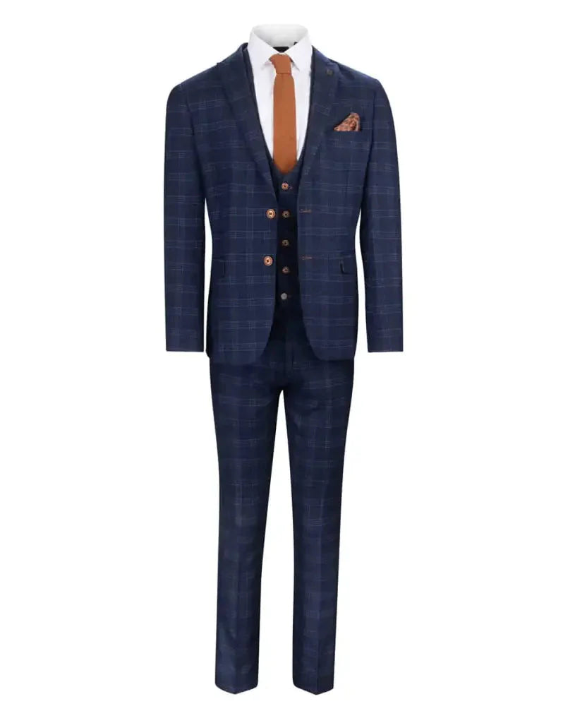 Abito blu a quadri - Chigwell tweedsuit