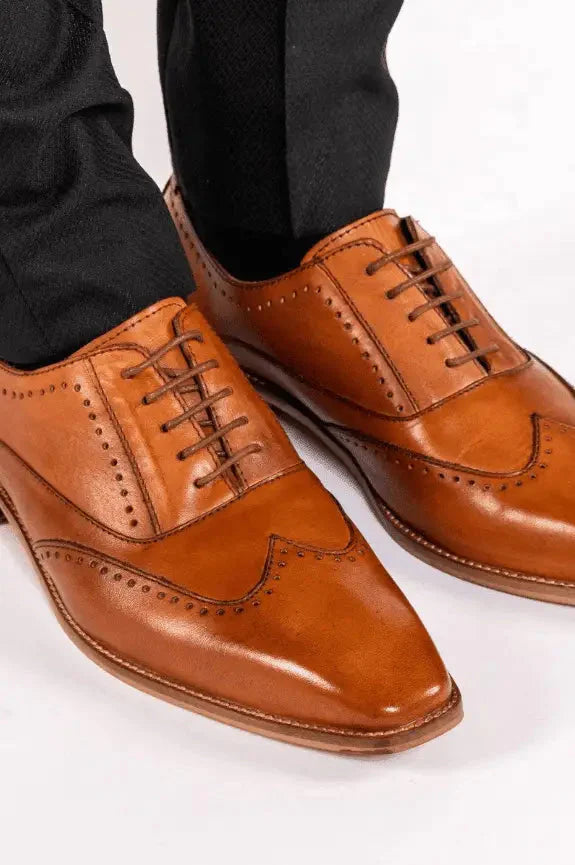 Scarpe in pelle marrone, Marc Darcy Carson - Wingtip brogue