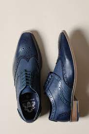 Scarpe in pelle blu navy, Marc Darcy Brandon - Brogue a punta alata