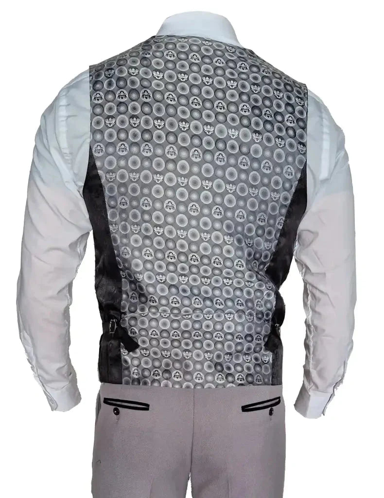 Completo grigio a 3 pezzi per uomo a quadri - Edwin Silver suit