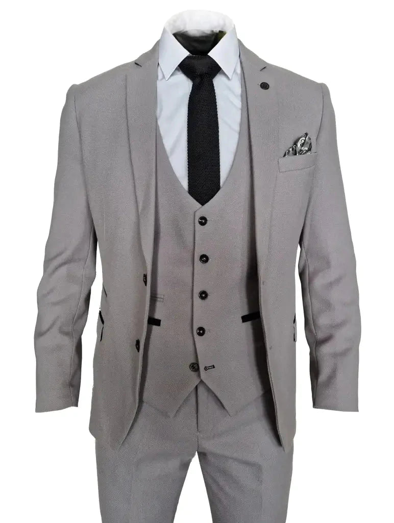 Completo grigio a 3 pezzi per uomo a quadri - Edwin Silver suit