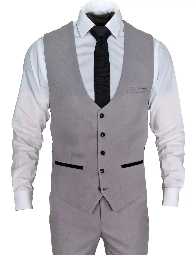 Completo grigio a 3 pezzi per uomo a quadri - Edwin Silver suit