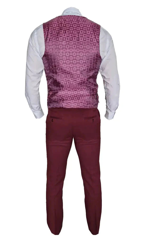 Completo da uomo MAX colore vino, 3 pezzi