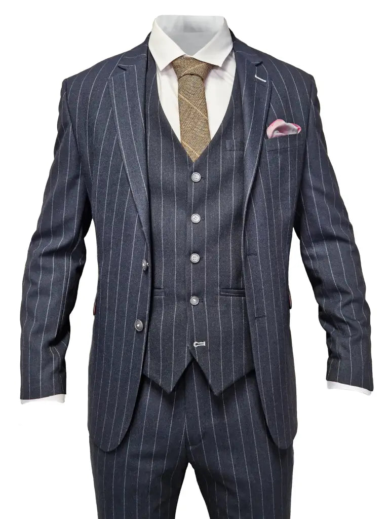 Abito a righe blu navy per uomo - Cavani Invincible Suit