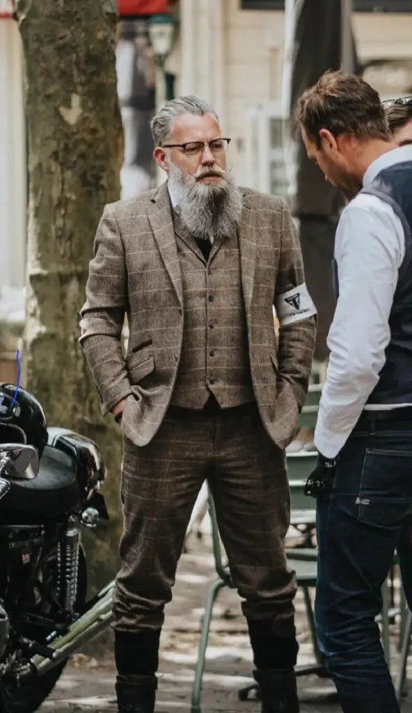 Outfit Peaky Blinders Herringbone marrone - Albert Brown