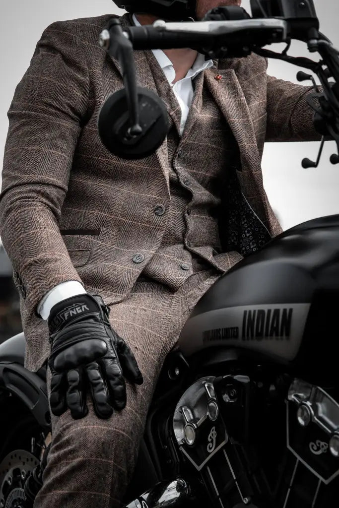 Outfit Peaky Blinders Herringbone marrone - Albert Brown