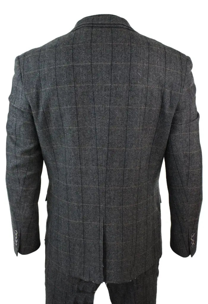 Completo Peaky Blinders Herringbone Grigio Navy - Albert