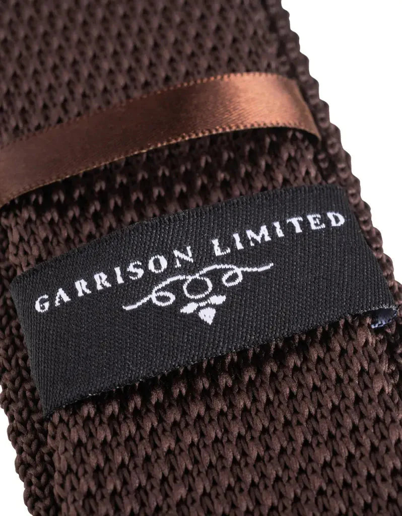 Stropdas bruin gebreid - Garrison Limited dark brown -