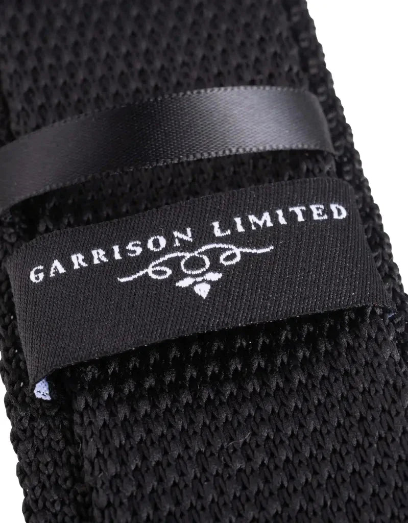 Stropdas zwart gebreid - Garrison Limited Black - stropdas