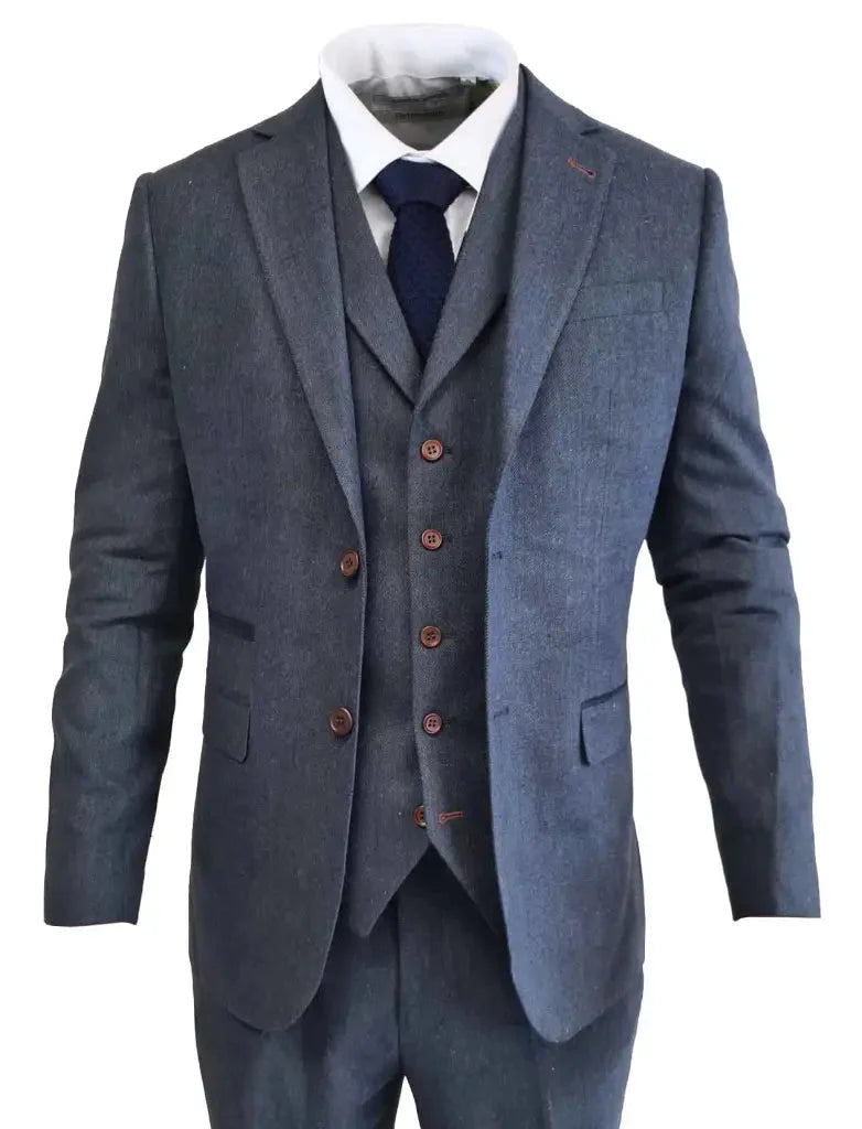 TAVERNY Chief - Completo uomo a tre pezzi Gentleman navy