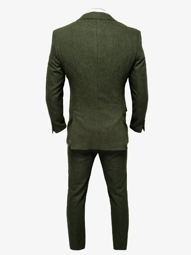 TAVERNY Chief - Completo uomo a tre pezzi tweed olive